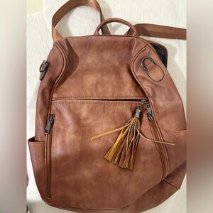 Brown Leather Backpack